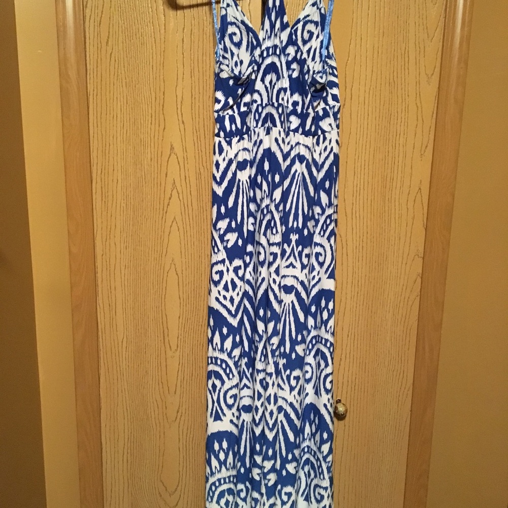 Maxi dress with tiny rhinestones throughout skirt